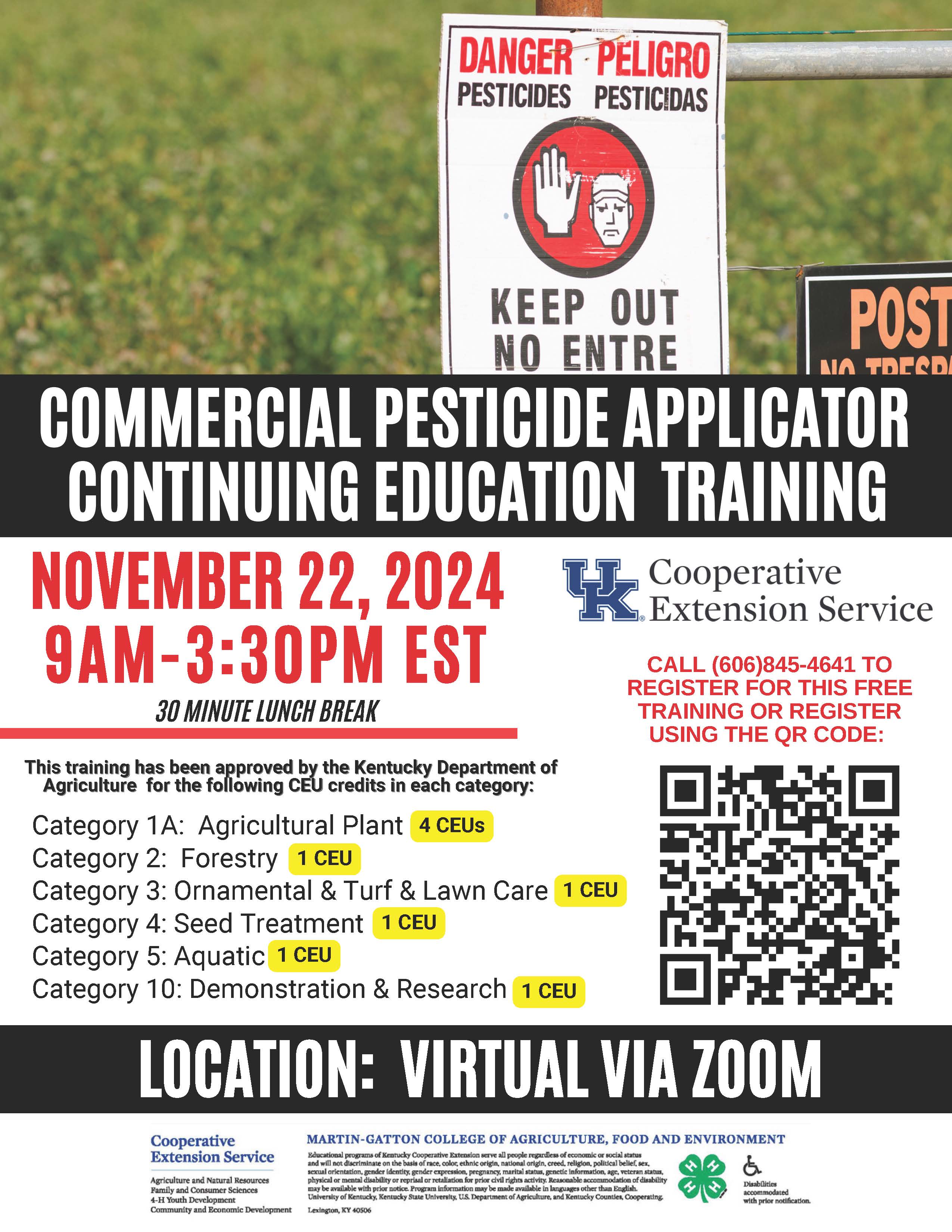 2024 Pesticide CEU Program flyer