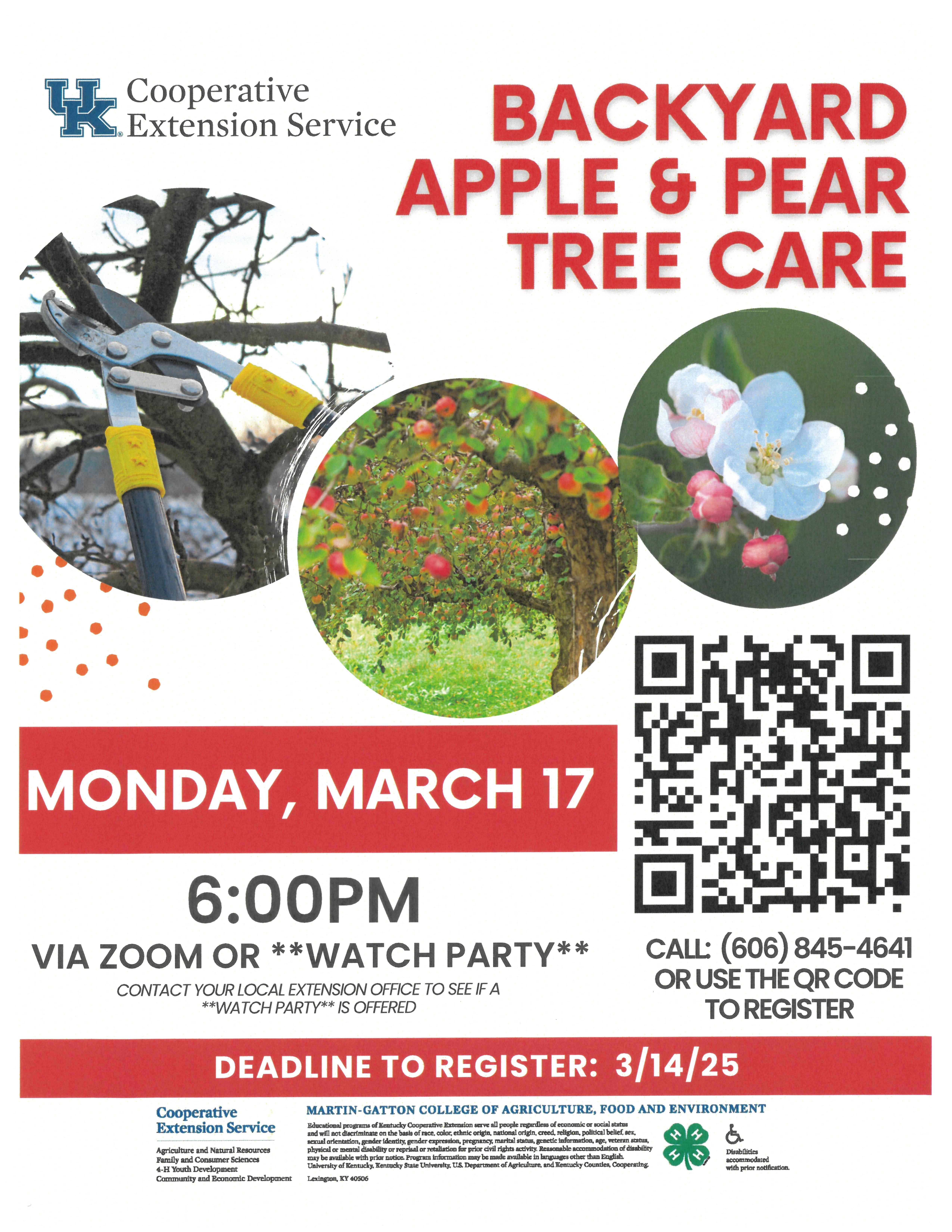 Backyard Apple and Pear Tree Care 2025 flyer