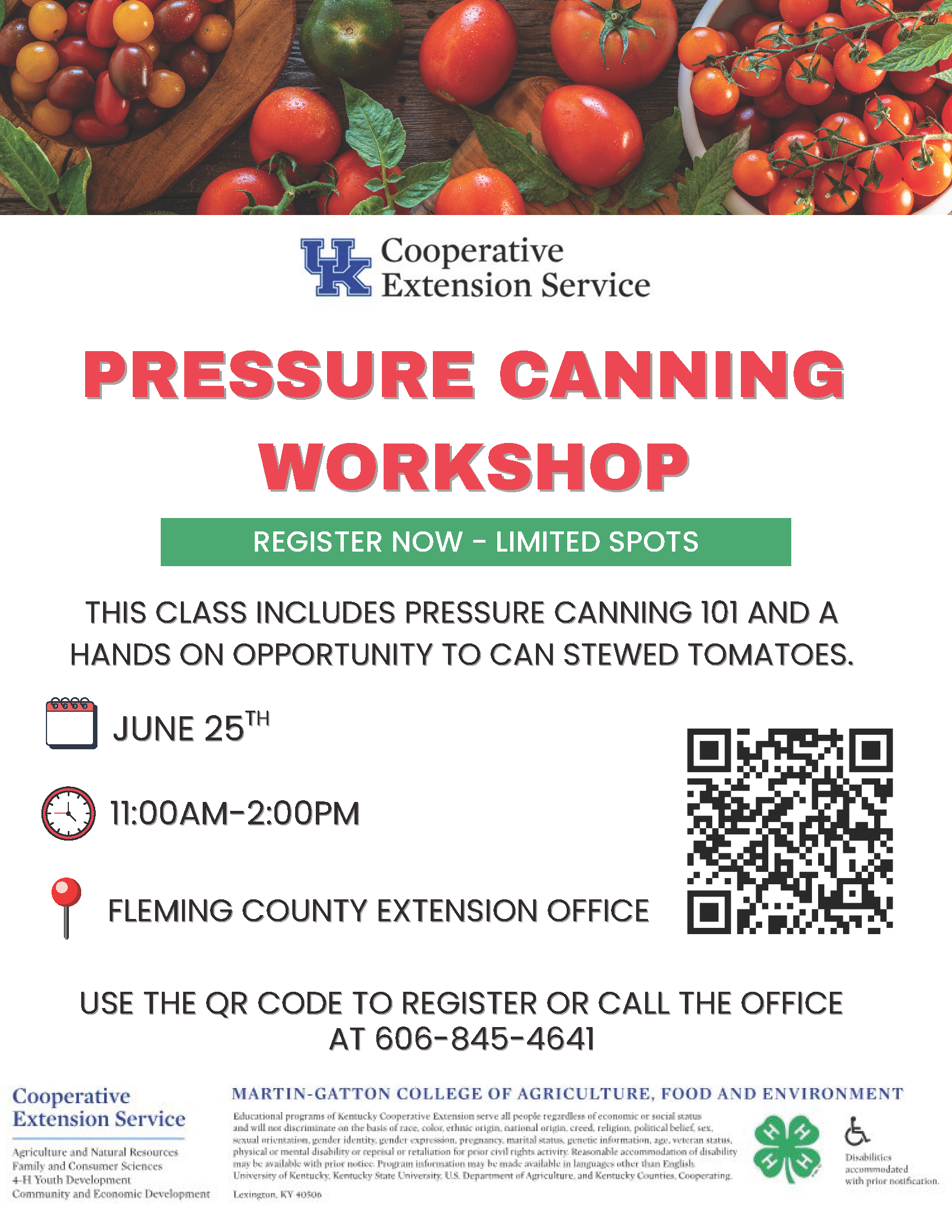 Pressure Canning Workshop flyer 2025